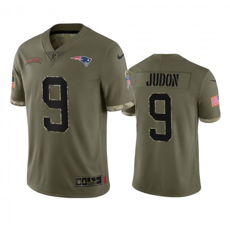 Maillot Homme New England Patriots Matthew Judon 9 Olive 2022 Salute To Service Limited